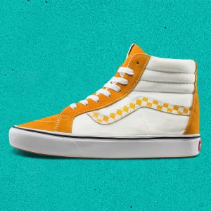 Vans(范斯) COMFYCUSH SK8-HI REISSUE 男女同款 橙白色 高帮鞋板鞋